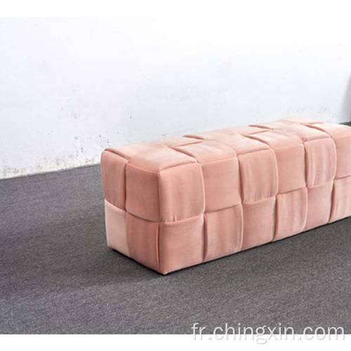 Meubles de salon ottomes de rangement de velours rose
